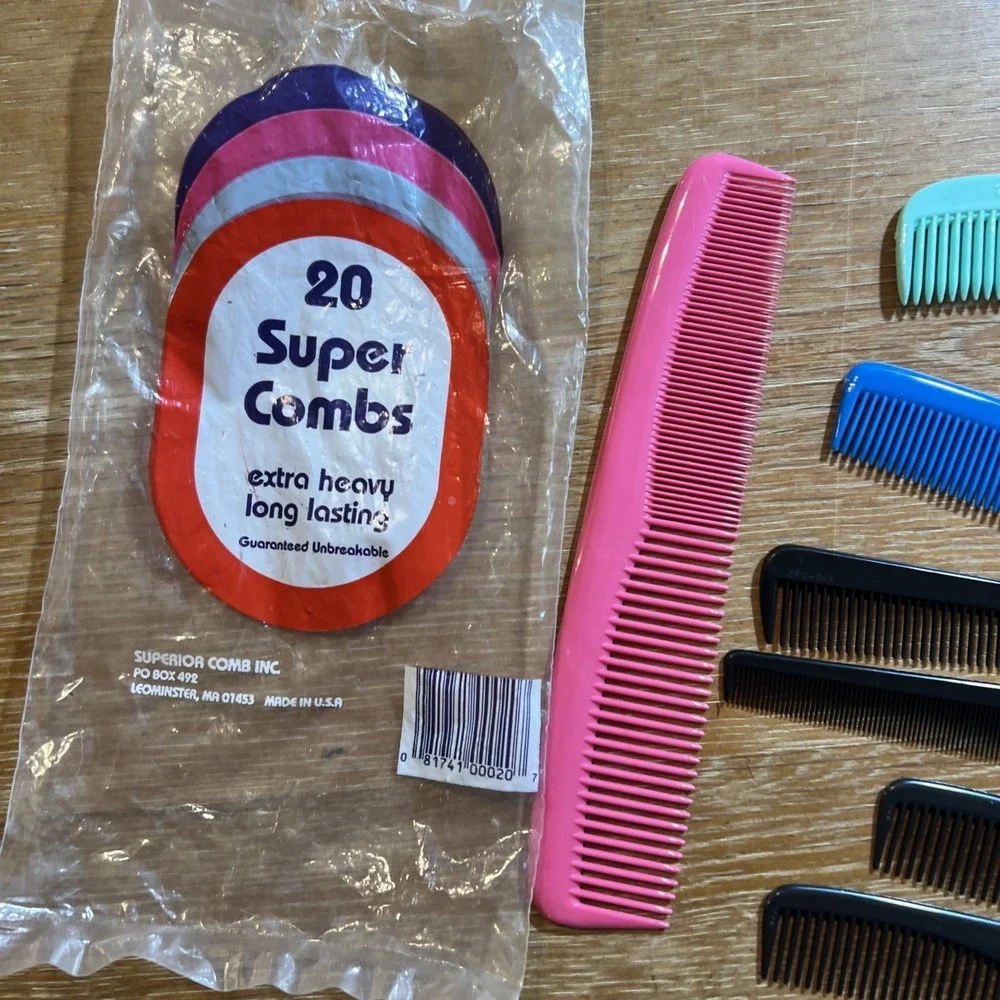Lot of 10 Vintage Combs Hair Care Unbreakable USA Goody